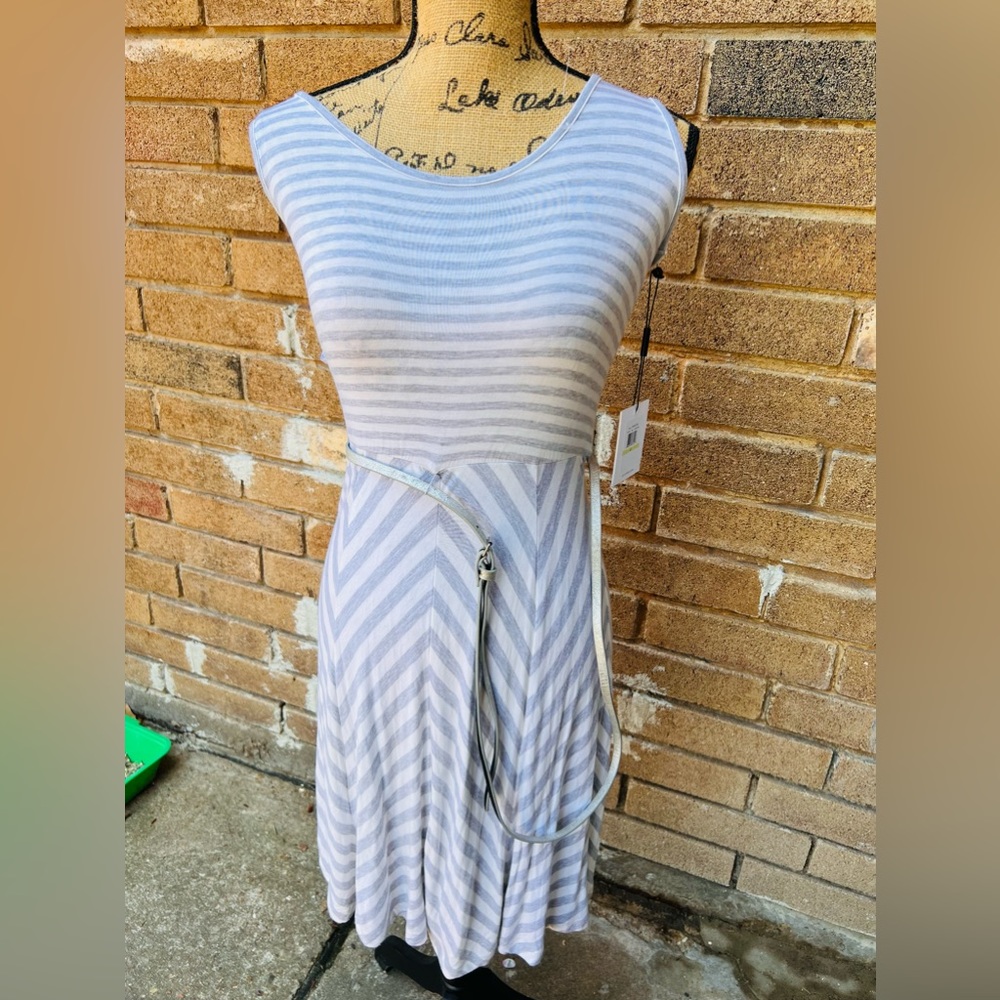 Calvin Klein fit & flare Dress grey & white warm colors